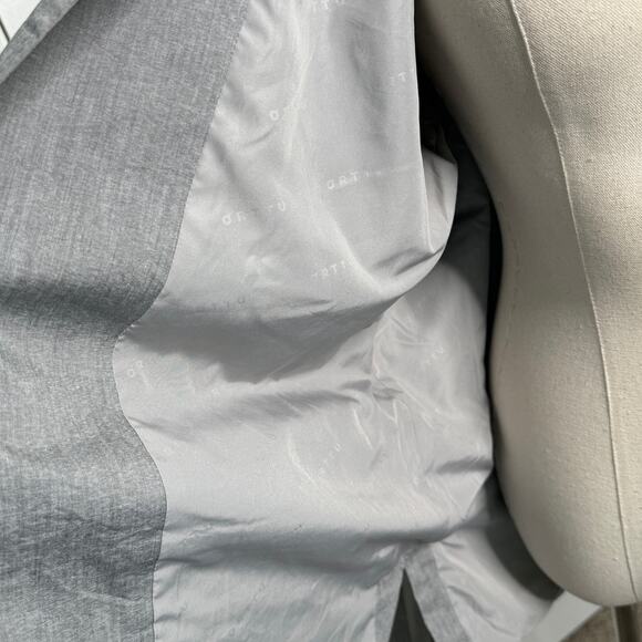 ORTTU snap front belted elbow patch Hong Kong jacket Heather Gray size medium M - Picture 2 of 8